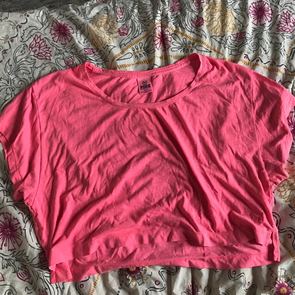 PINK bright pink crop top